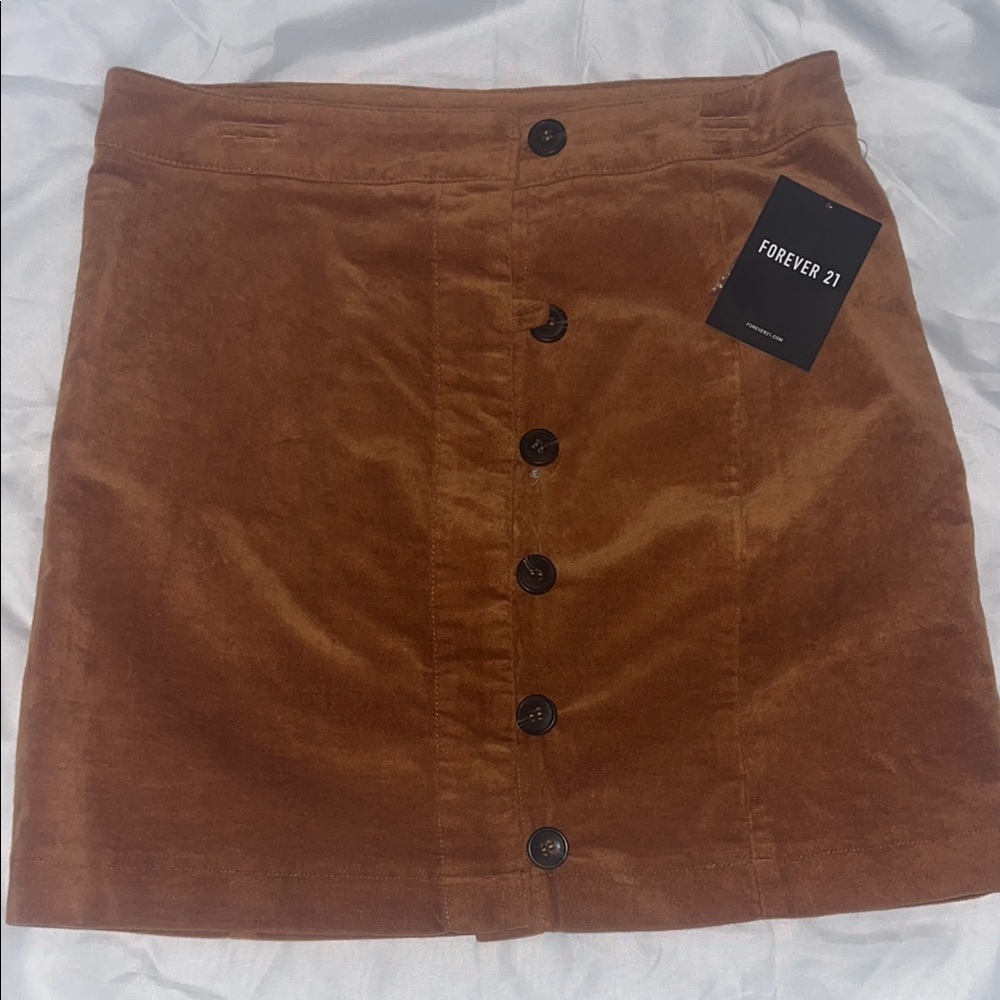 Forever 21 Brown Button-Front Skirt